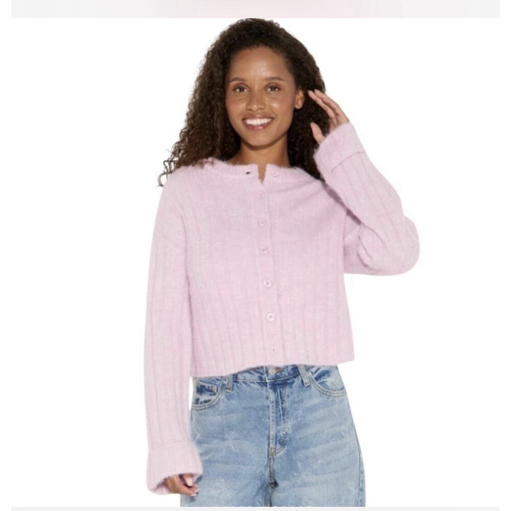 Wild Fable Women’s Pink Soft Button Down Cardigan Cuffed Sleeve Womens Size Xxs